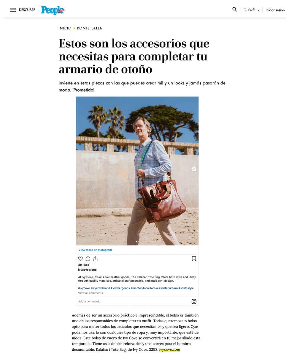 All The Accessories You Need At People en Espanol - Ivy Cove Montecito