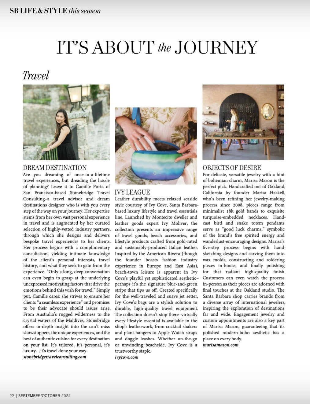 Santa Barbara Life & Style Feature - Ivy Cove Montecito