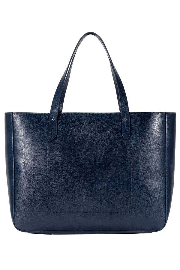 East West Leather Tote Bag for Women – Navy | Ivy Cove - Ivy Cove