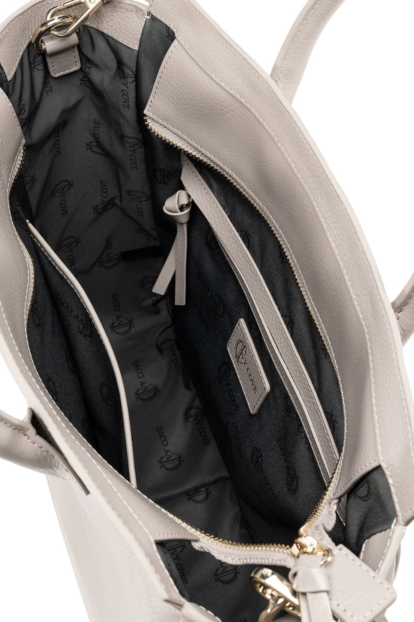 Miramar Zip Top Tote in Light Grey - Ivy Cove Montecito