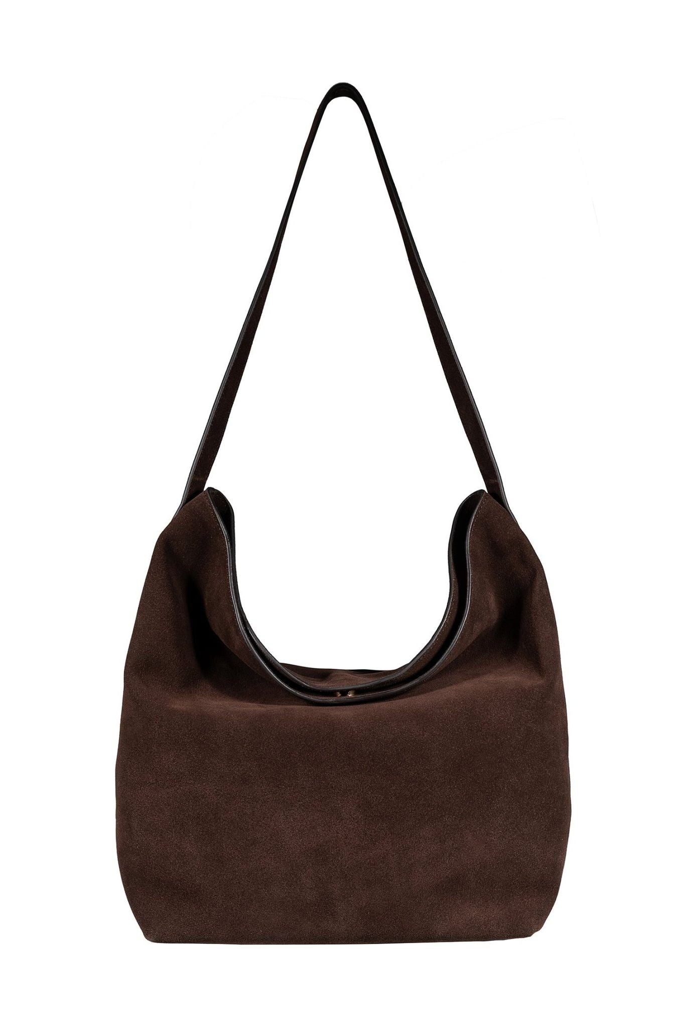 Padaro Suede Hobo Bucket Bag - Brown - Ivy Cove Montecito