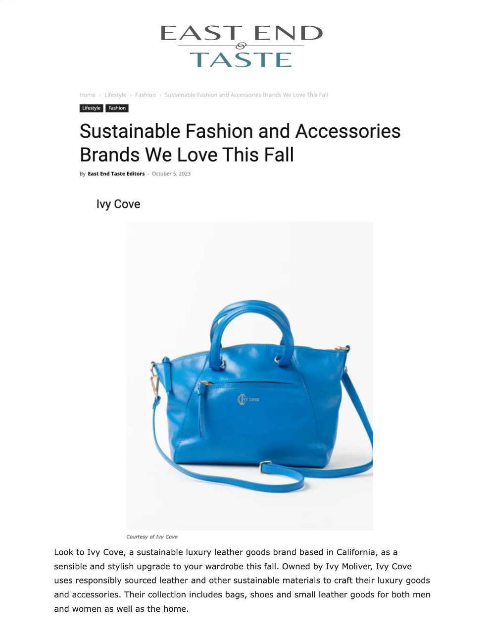 East End Taste Featuring the Waterside Tote - Ivy Cove Montecito