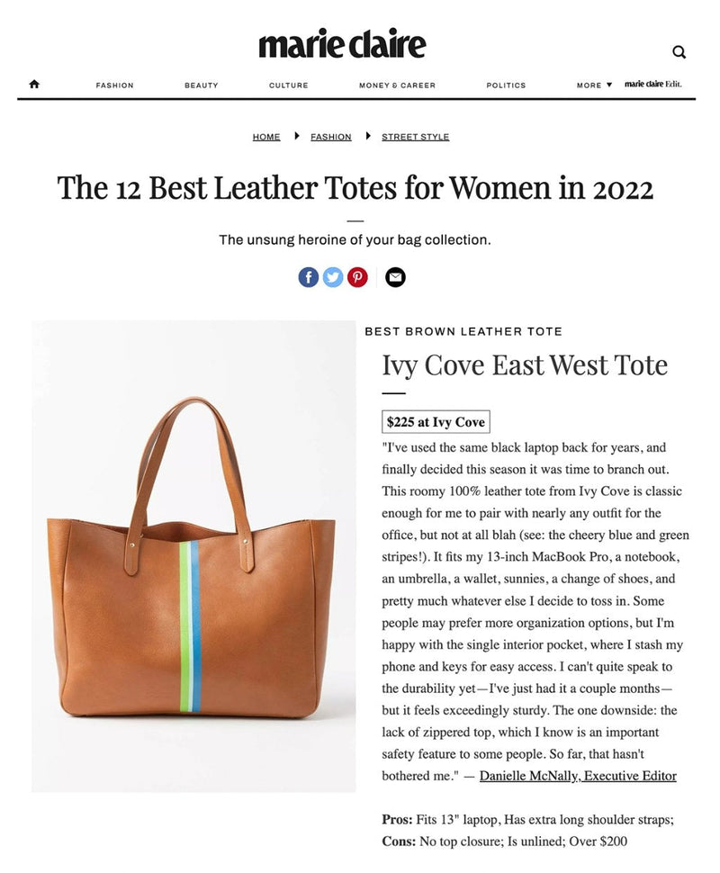 Ivy Cove Best Leather Tote By Marie Claire