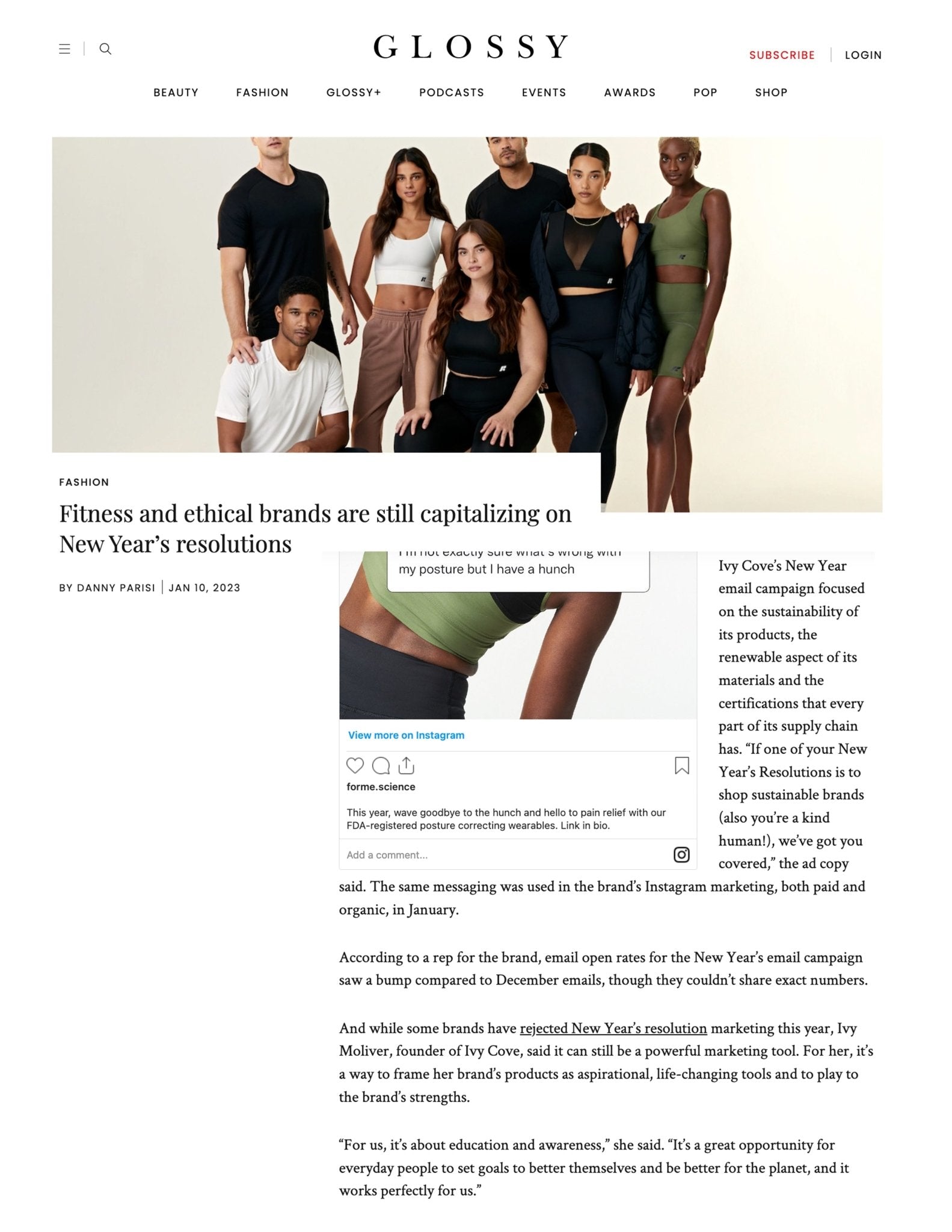 Ivy Cove Talks New Year’s Resolutions With Glossy.com - Ivy Cove Montecito