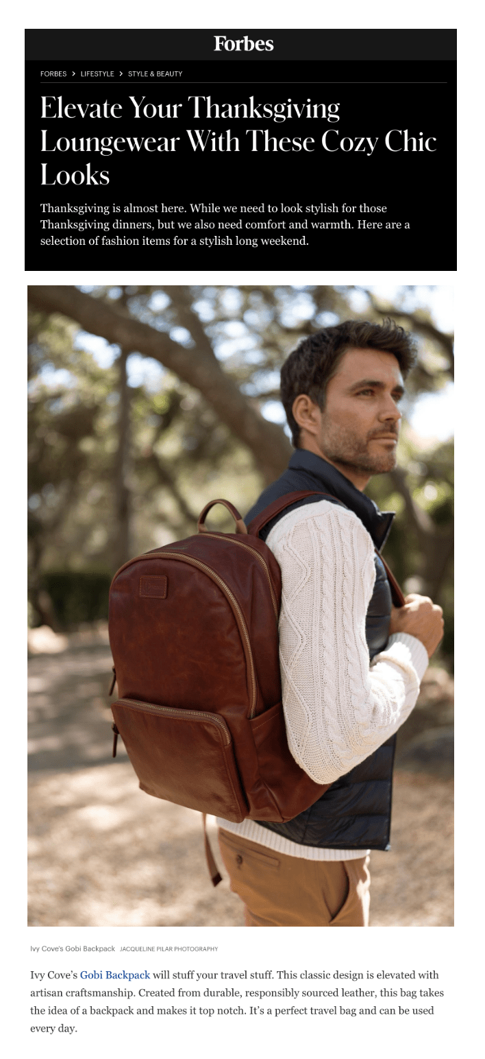 Kicking Off the Holidays with a Feature in Forbes