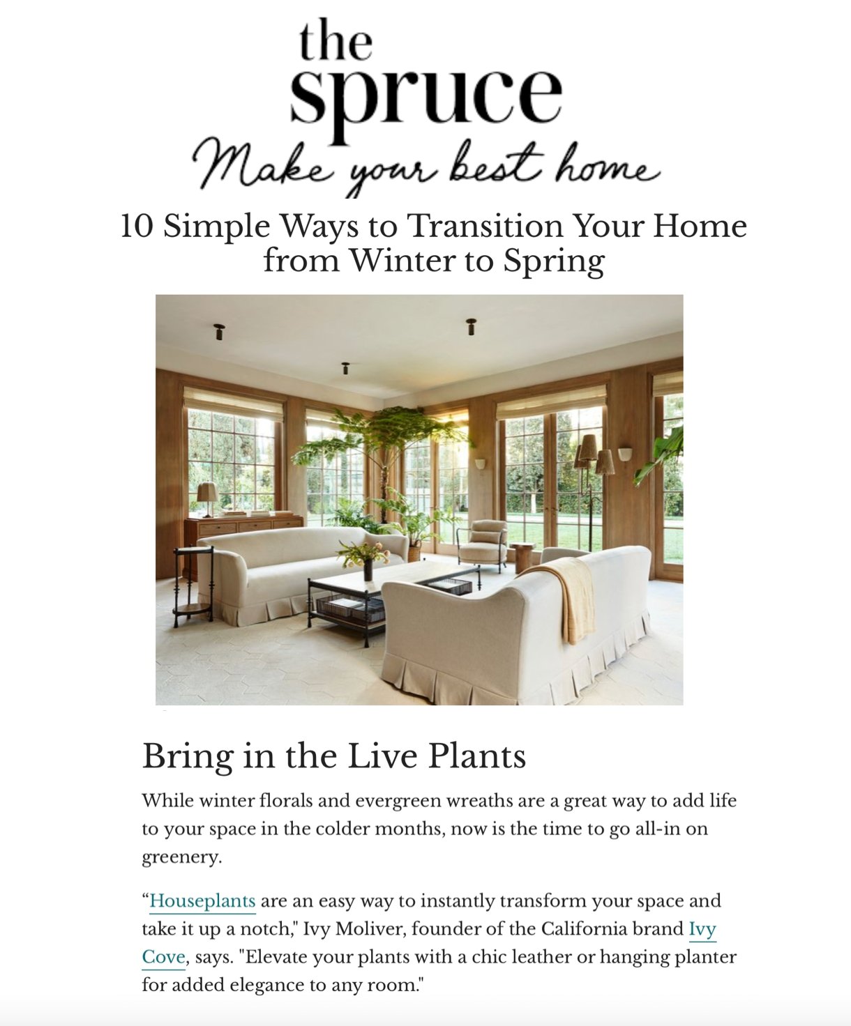 Make Your Best Home with The Spruce - Ivy Cove Montecito
