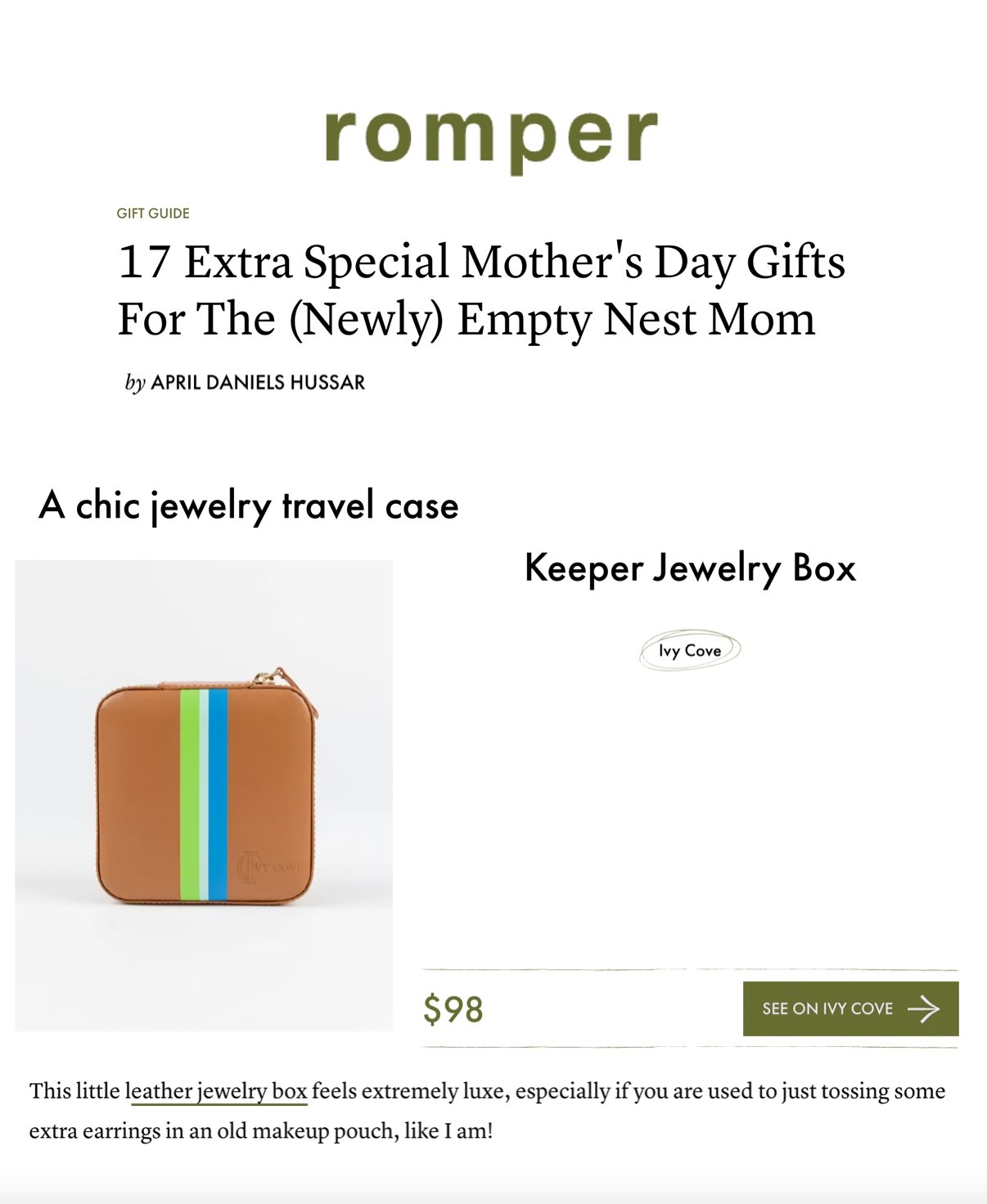 Mother's Day Gifts with Ivy Cove & Romper