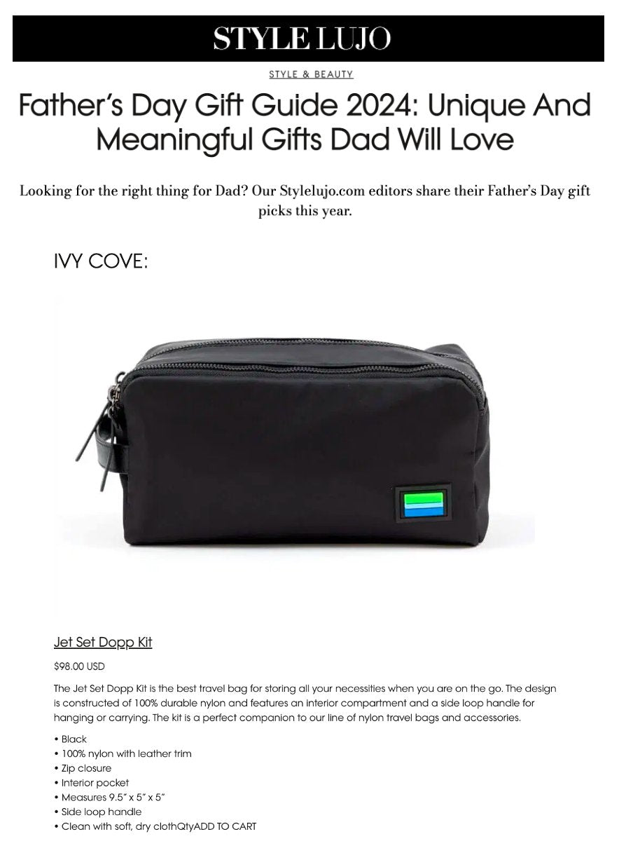 Style Lujo Gives Love to our Jet Set Dopp Kit - Ivy Cove Montecito