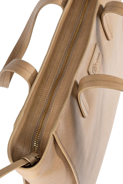 Sierra Zip Top Leather Tote
