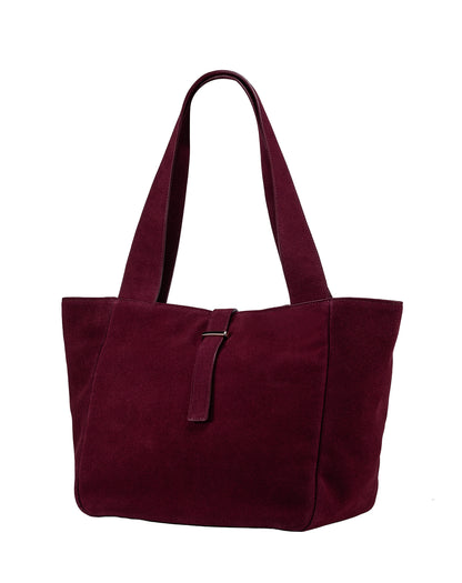 Cove Suede Tote Bag - Burgundy