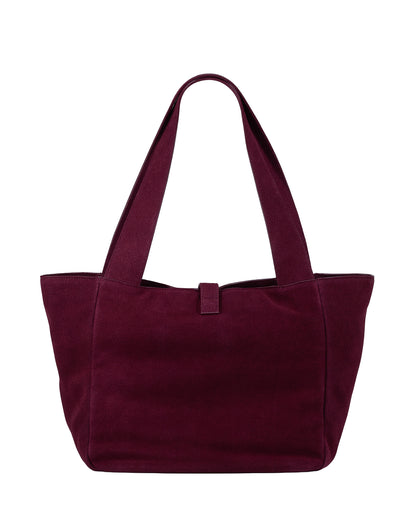 Cove Suede Tote Bag - Burgundy