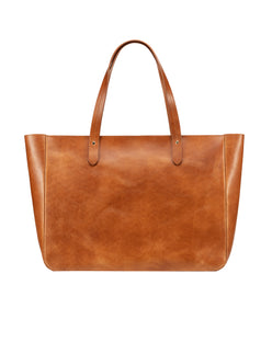 East West Zip Top Leather Tote