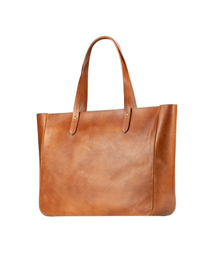 East West Zip Top Leather Tote