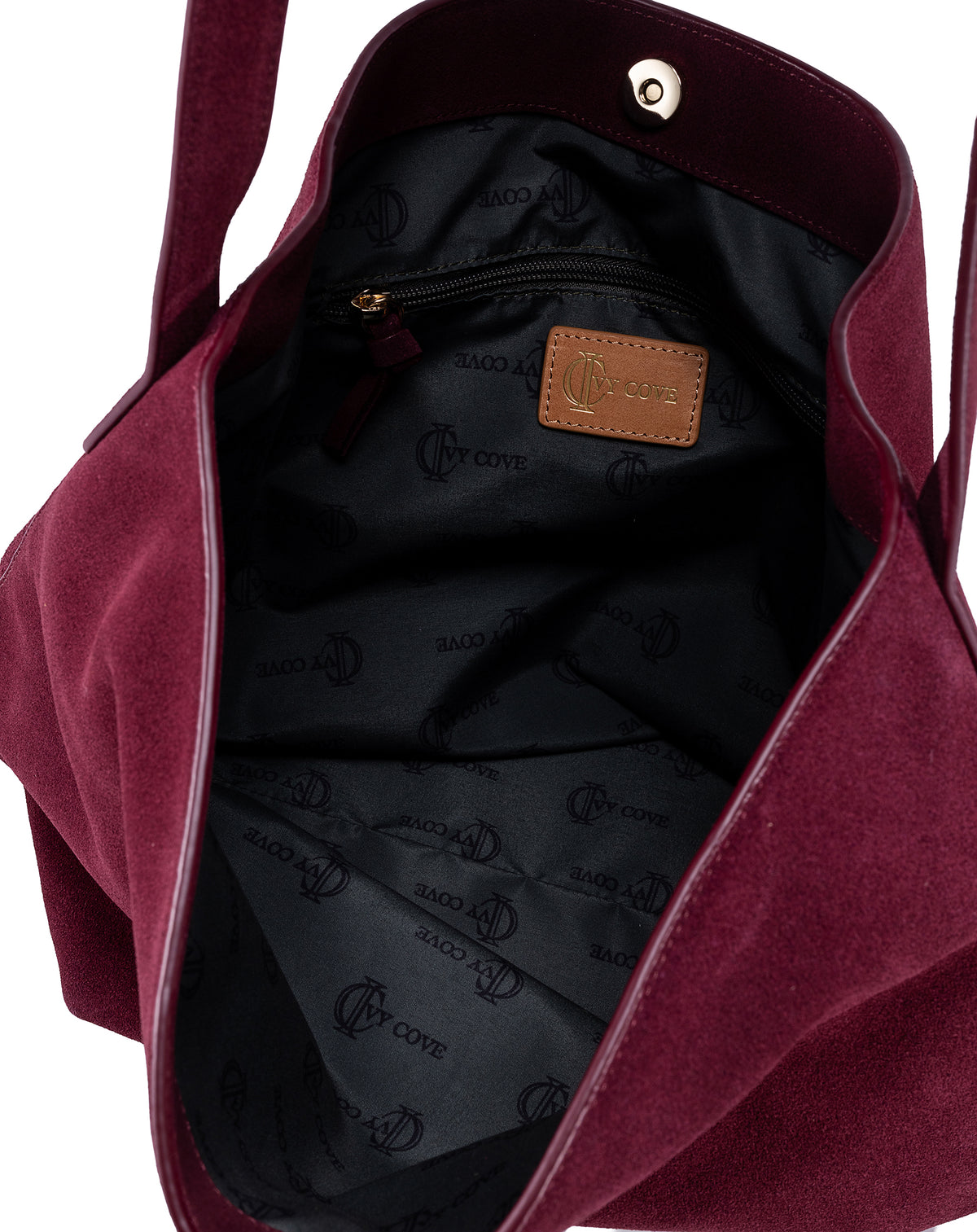 Padaro Suede Hobo Bucket Bag - Burgundy