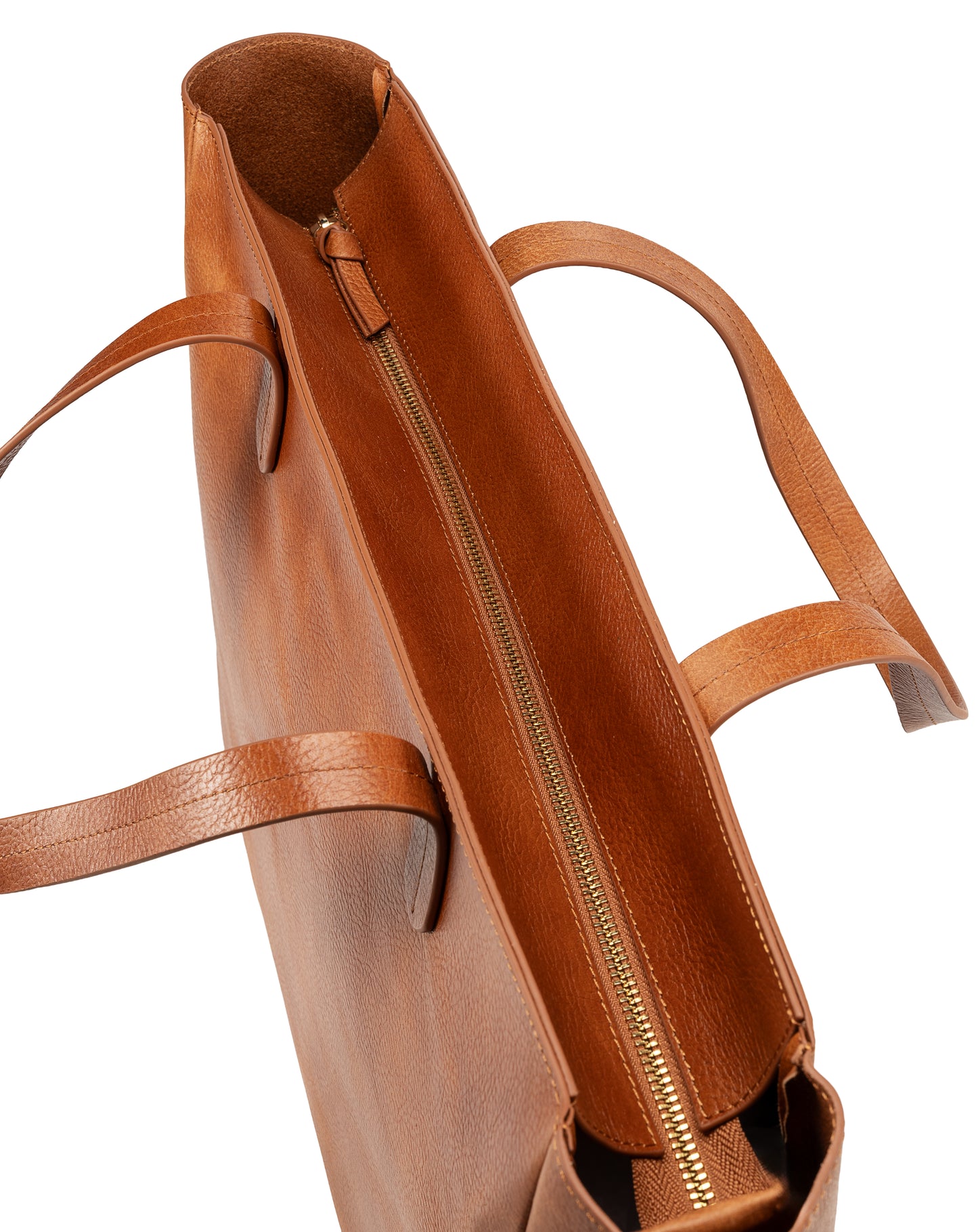 East West Zip Top Leather Tote