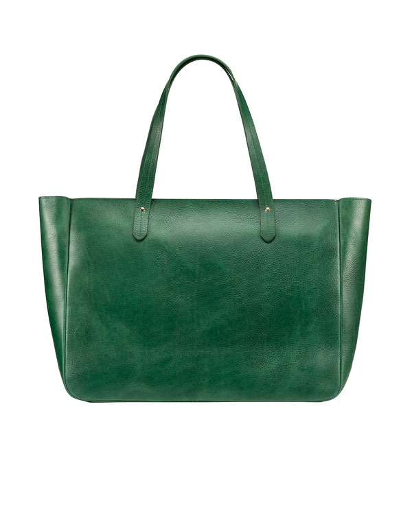 East West Zip Top Leather Tote