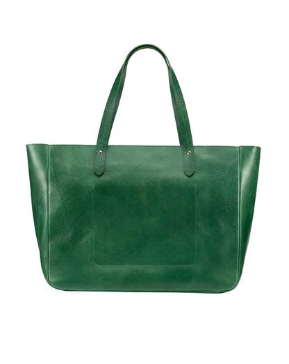 East West Zip Top Leather Tote