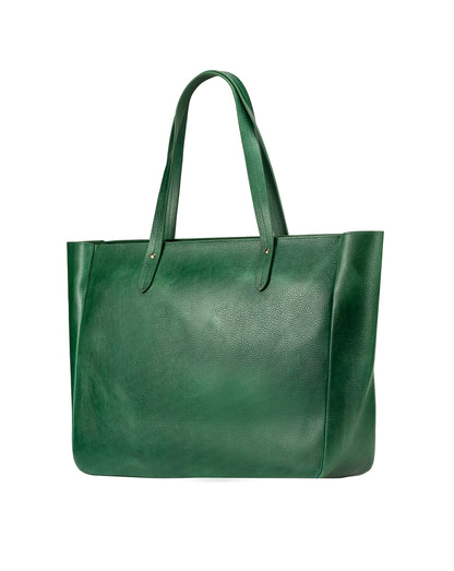 East West Zip Top Leather Tote