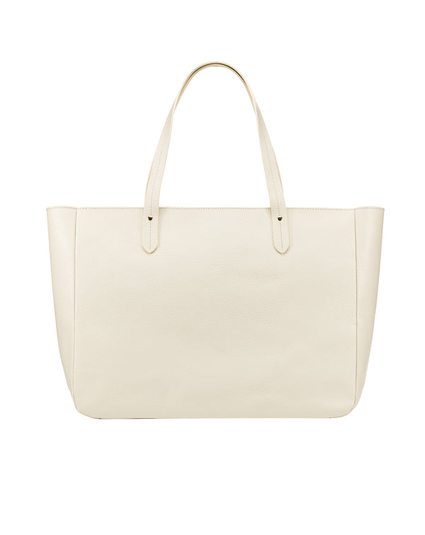 East West Zip Top Leather Tote