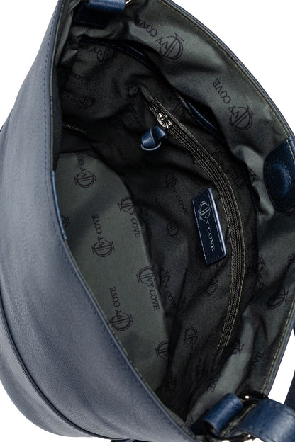 Solana Leather Bucket Bag - Navy