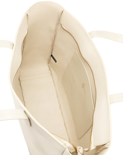 East West Zip Top Leather Tote