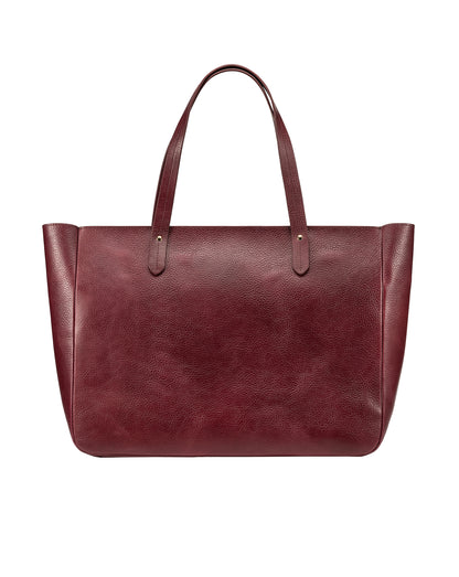 East West Zip Top Leather Tote