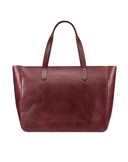 East West Zip Top Leather Tote