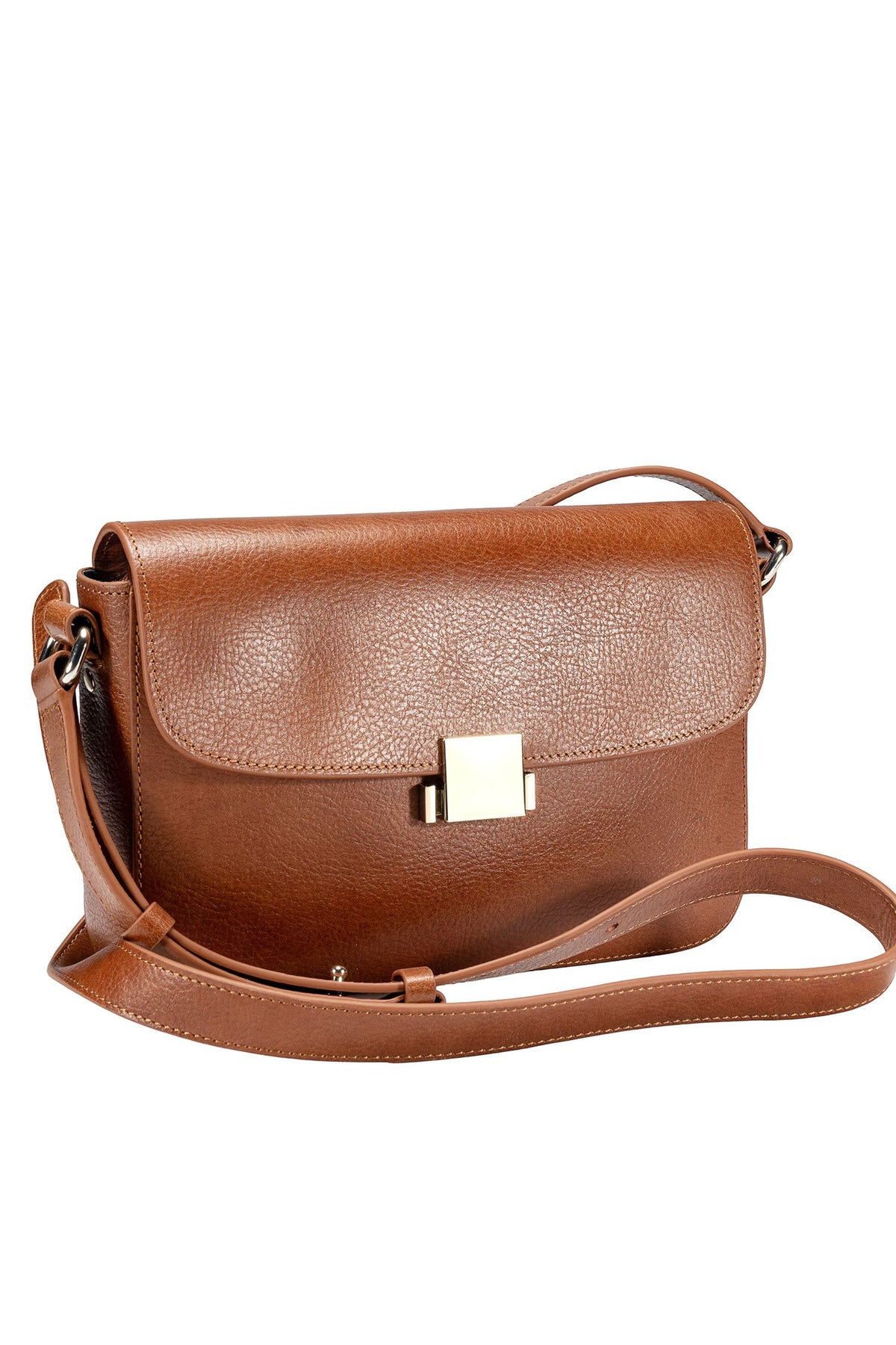 Tide Leather Crossbody Bag - Saddle