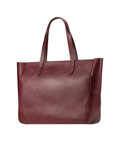 East West Zip Top Leather Tote