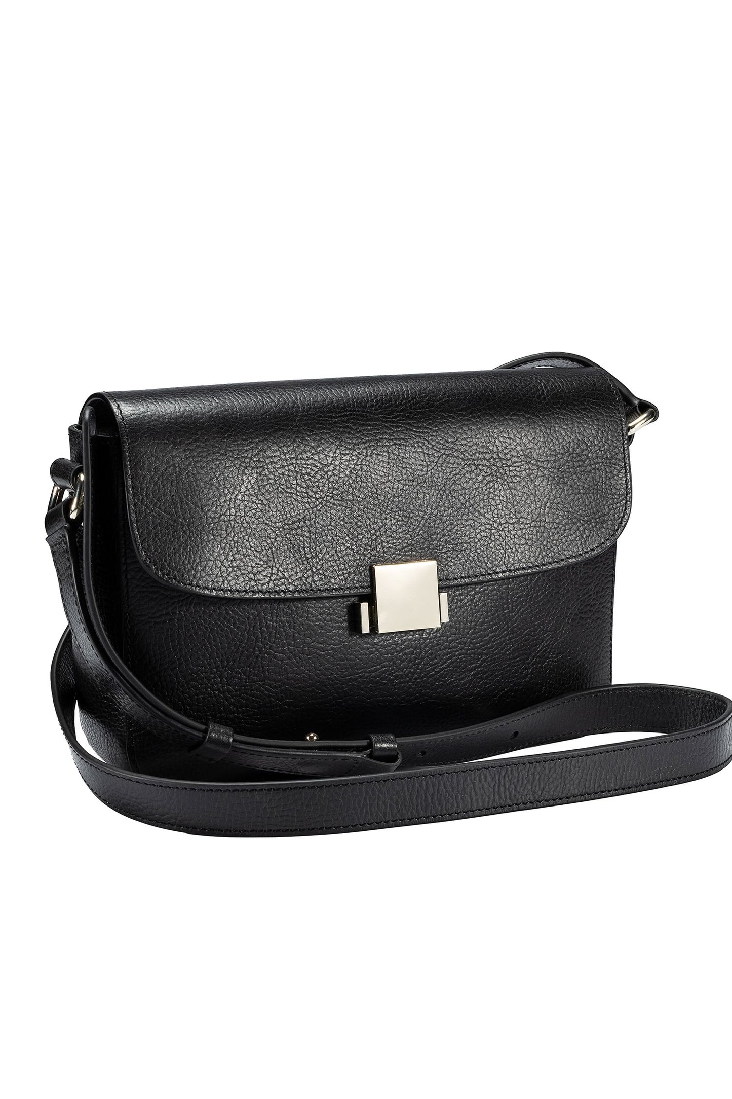 Tide Leather Crossbody Bag - Black