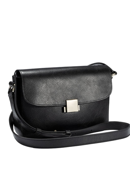 Tide Leather Crossbody Bag - Black