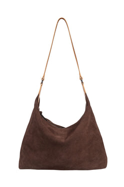 Aspen Suede Hobo Bag - Brown