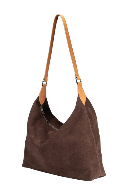 Aspen Suede Hobo Bag - Brown - Ivy Cove Montecito