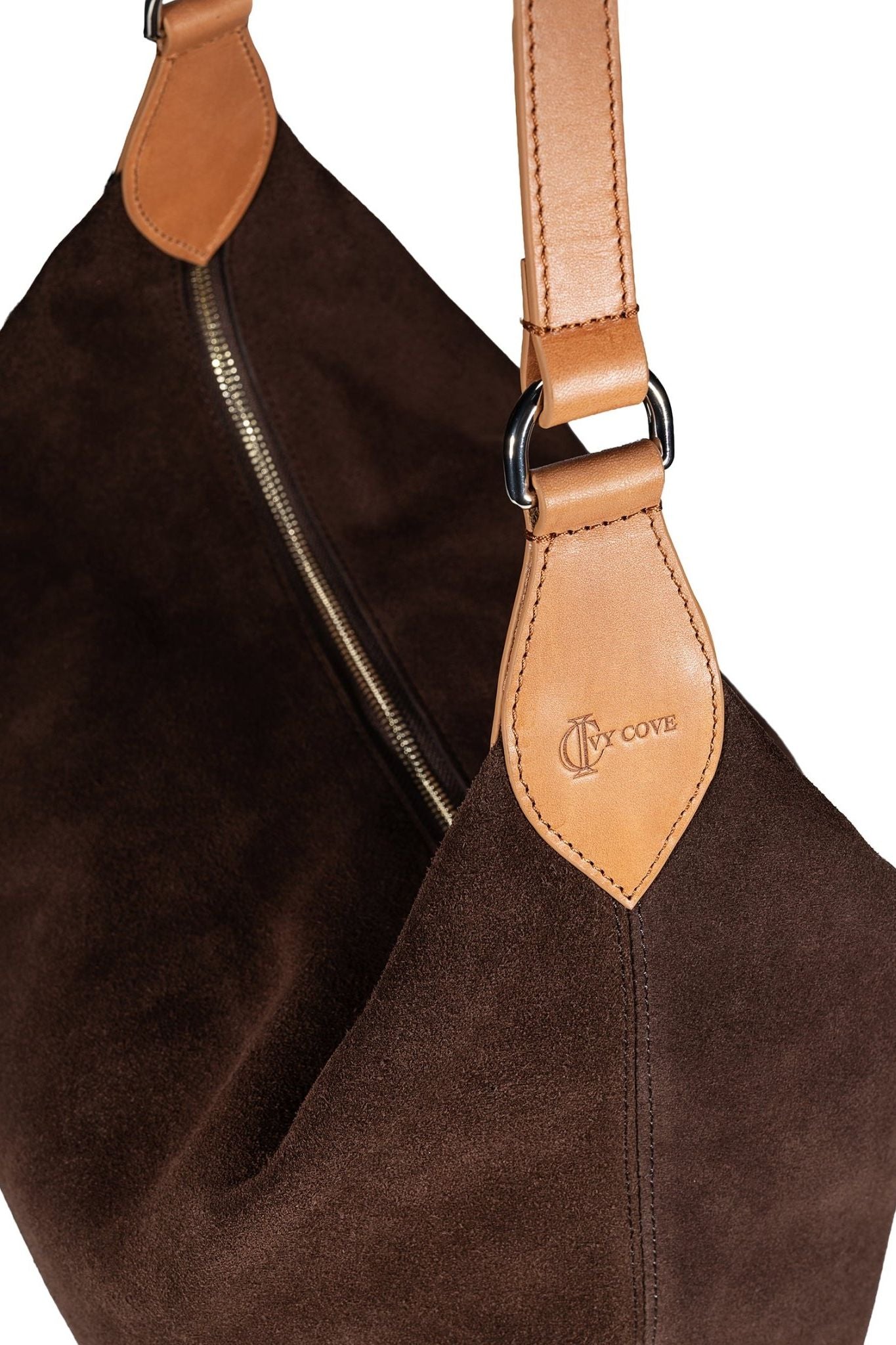 Aspen Suede Hobo Bag - Brown - Ivy Cove Montecito
