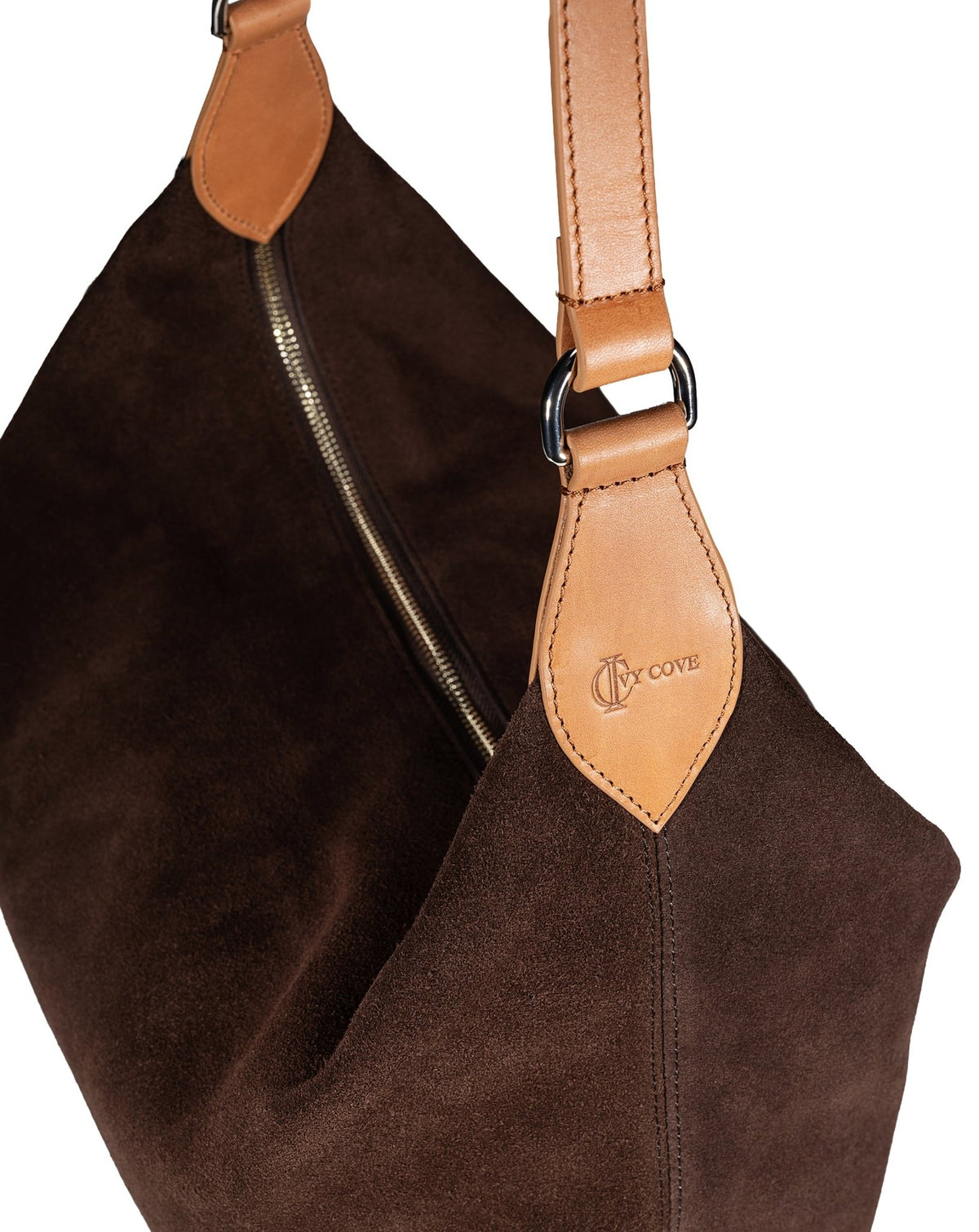 Aspen Suede Hobo Bag - Brown - Ivy Cove Montecito
