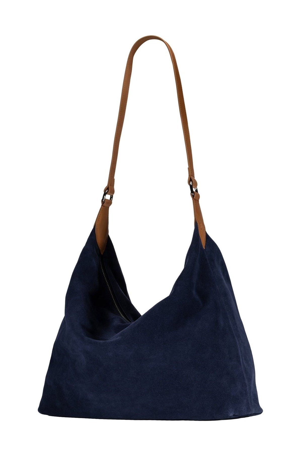 Aspen Suede Hobo Bag - Navy - Ivy Cove Montecito