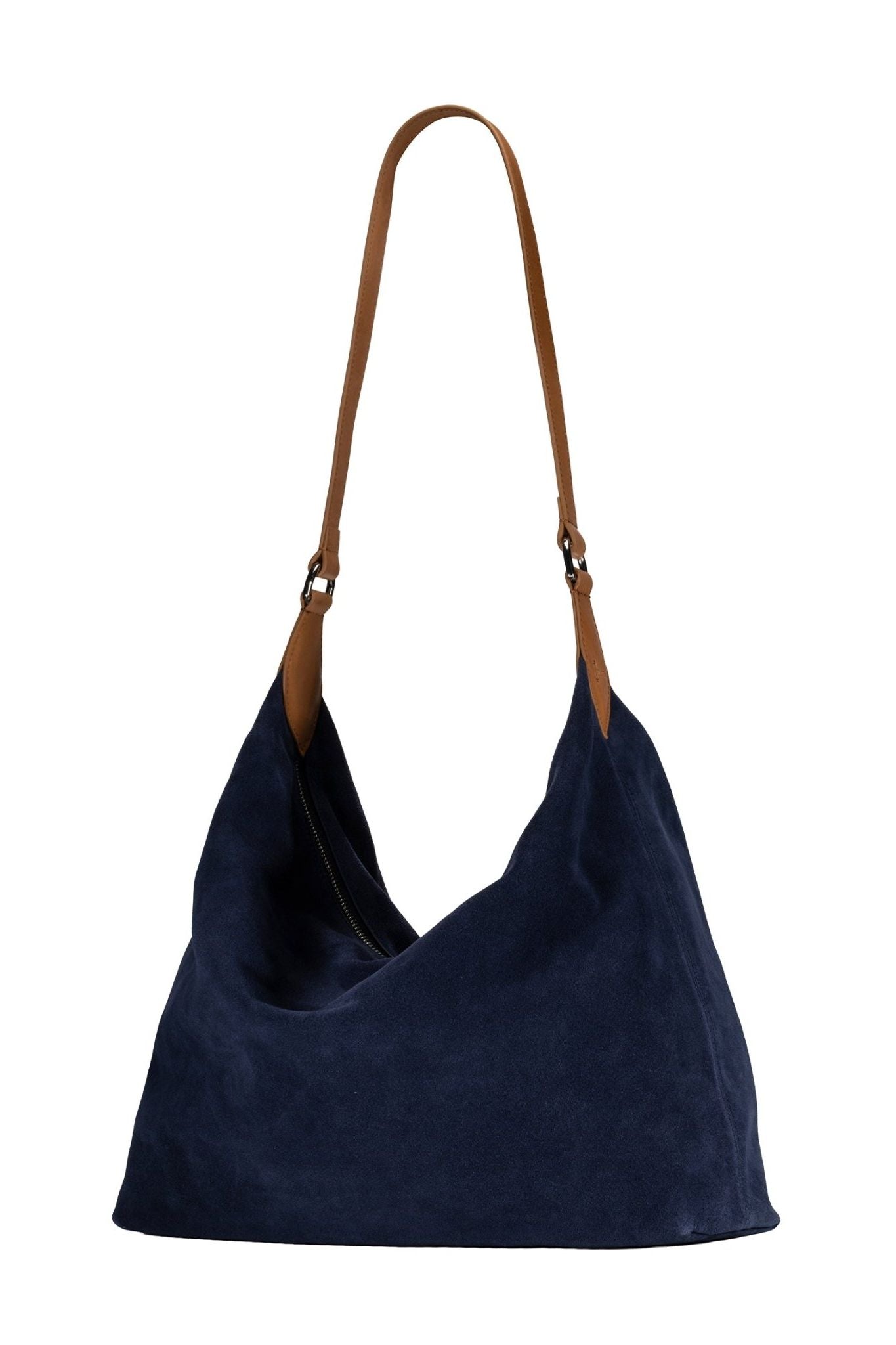 Aspen Suede Hobo Bag - Navy - Ivy Cove Montecito