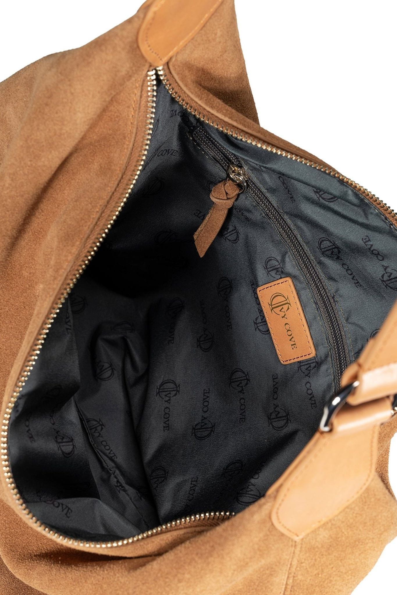 Aspen Suede Hobo Bag - Saddle - Ivy Cove Montecito