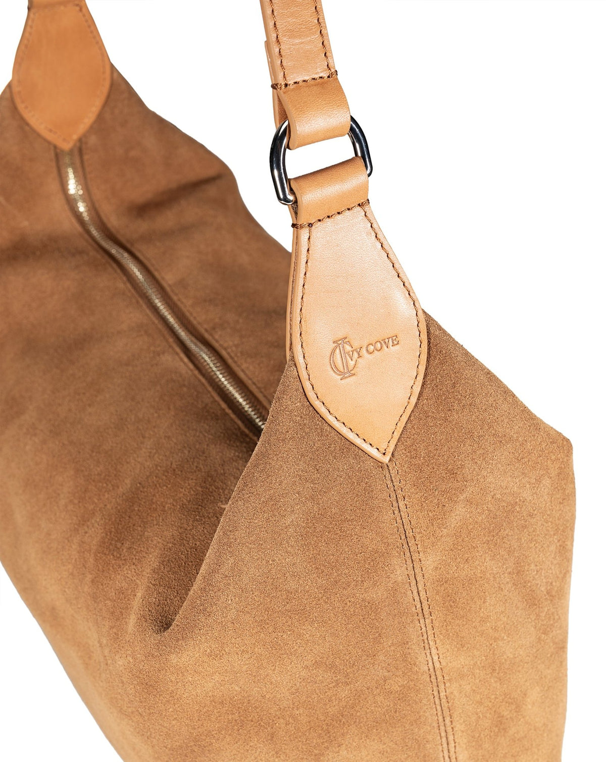 Aspen Suede Hobo Bag - Saddle - Ivy Cove Montecito