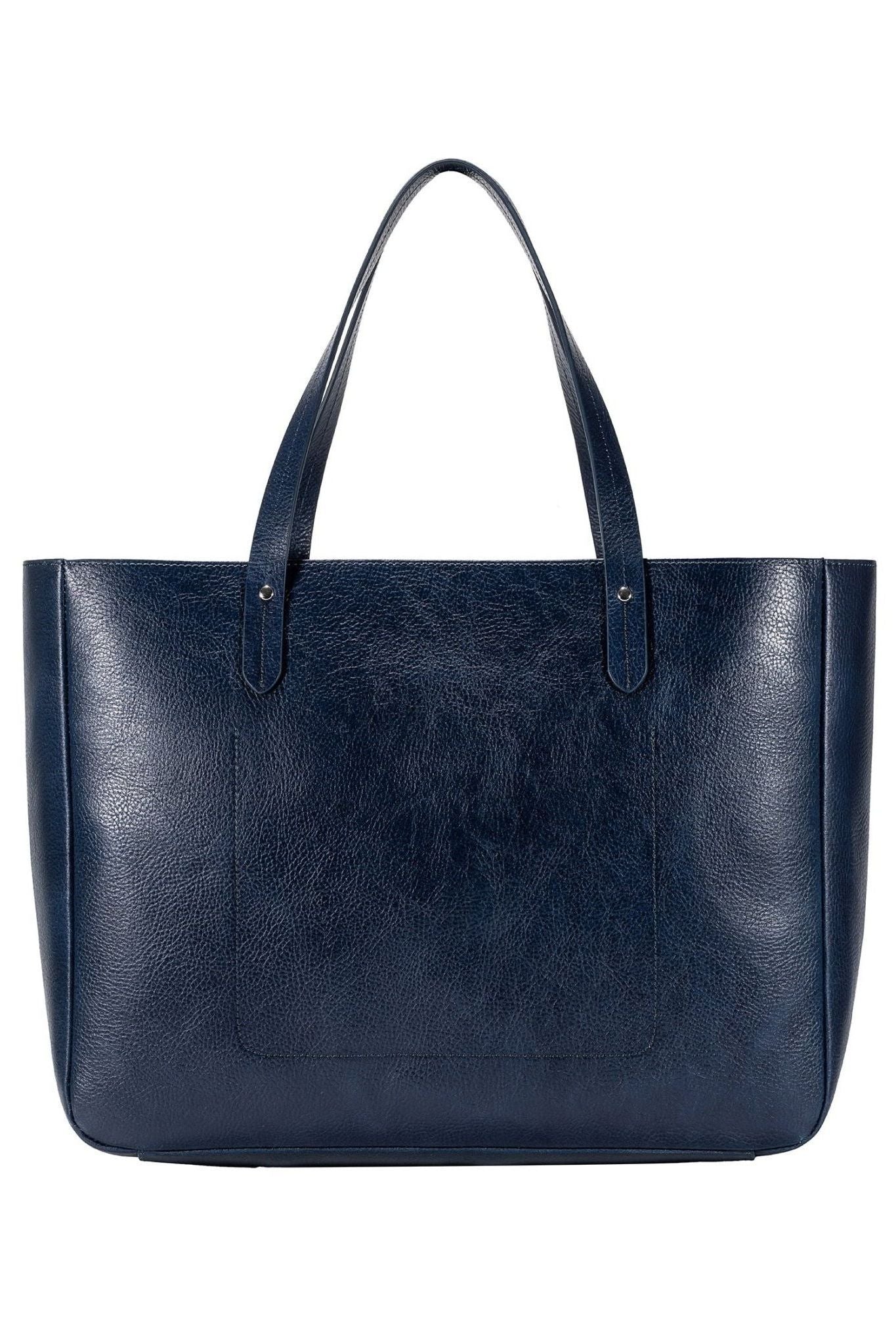 East West Leather Tote Bag for Women – Navy | Ivy Cove - Ivy Cove