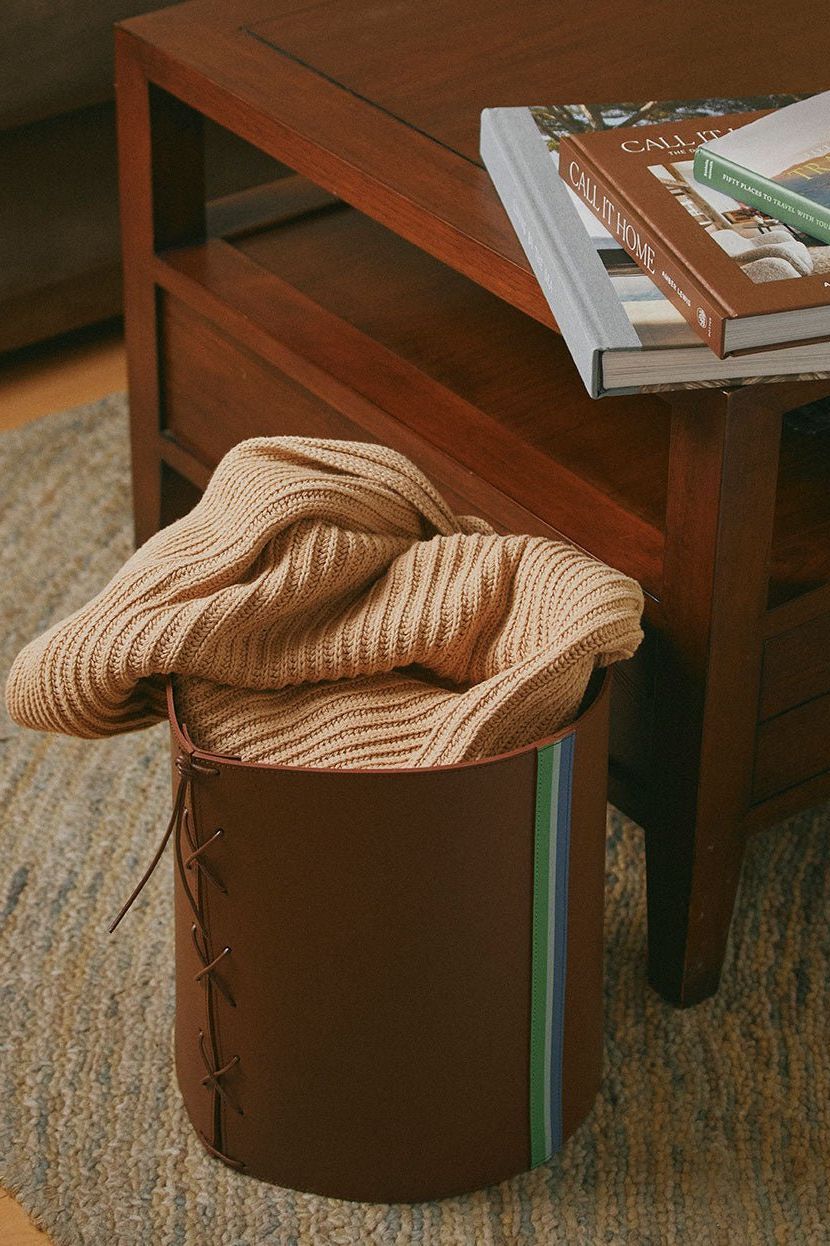 Bristol Leather Basket - Ivy Cove Montecito