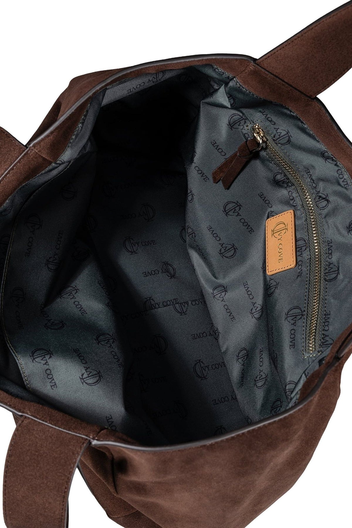 Cove Suede Tote Bag - Brown - Ivy Cove Montecito