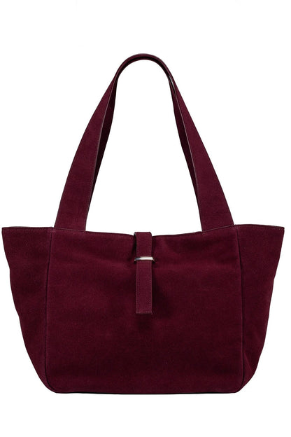 Cove Suede Tote Bag - Burgundy - Ivy Cove Montecito