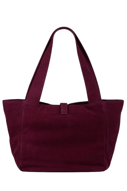 Cove Suede Tote Bag - Burgundy - Ivy Cove Montecito