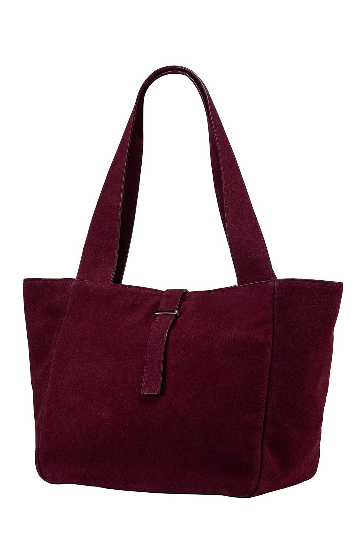 Cove Suede Tote Bag - Burgundy - Ivy Cove Montecito