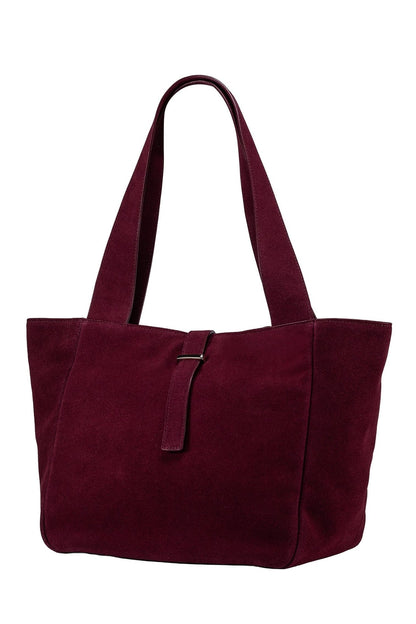 Cove Suede Tote Bag - Burgundy - Ivy Cove Montecito