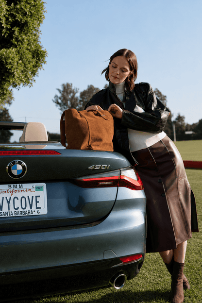 Cove Suede Tote Bag - Cognac - Ivy Cove Montecito