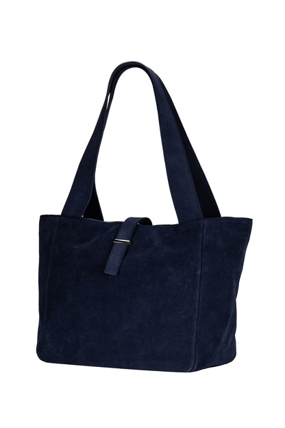 Cove Suede Tote Bag - Navy - Ivy Cove Montecito