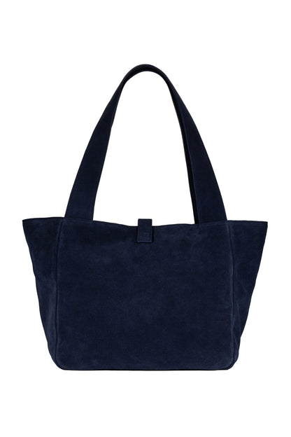 Cove Suede Tote Bag - Navy - Ivy Cove Montecito