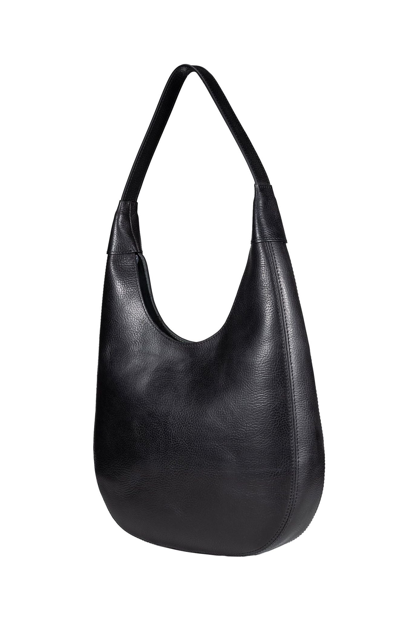 Darien Leather Hobo Bag - Black - Ivy Cove Montecito